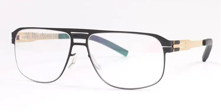 KJDCHD очки, уникальный дизайн без винта, брендовая оправа для мужских оптических очков, очки по рецепту, большие размеры, очки - Цвет оправы: Золотой