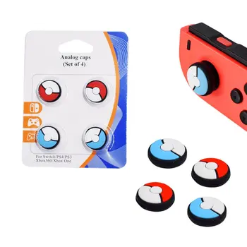 

4pc Thumb Grips Caps Non-slip Thumb Grip for Pokeball Handle Button Cap Set Accessory for NS Nintend Switch Poke Ball Silicone