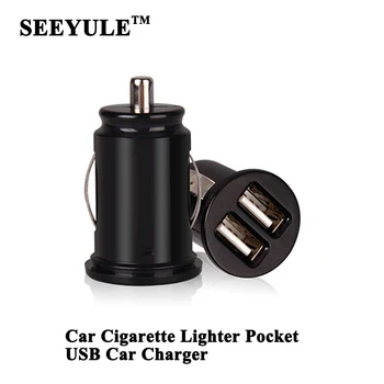 

1pc SEEYULE Universal Dual USB Car Charger Adapter Double Port 5V 2.1A Car Cigarette Lighter Pocket Phone Charger Accessories