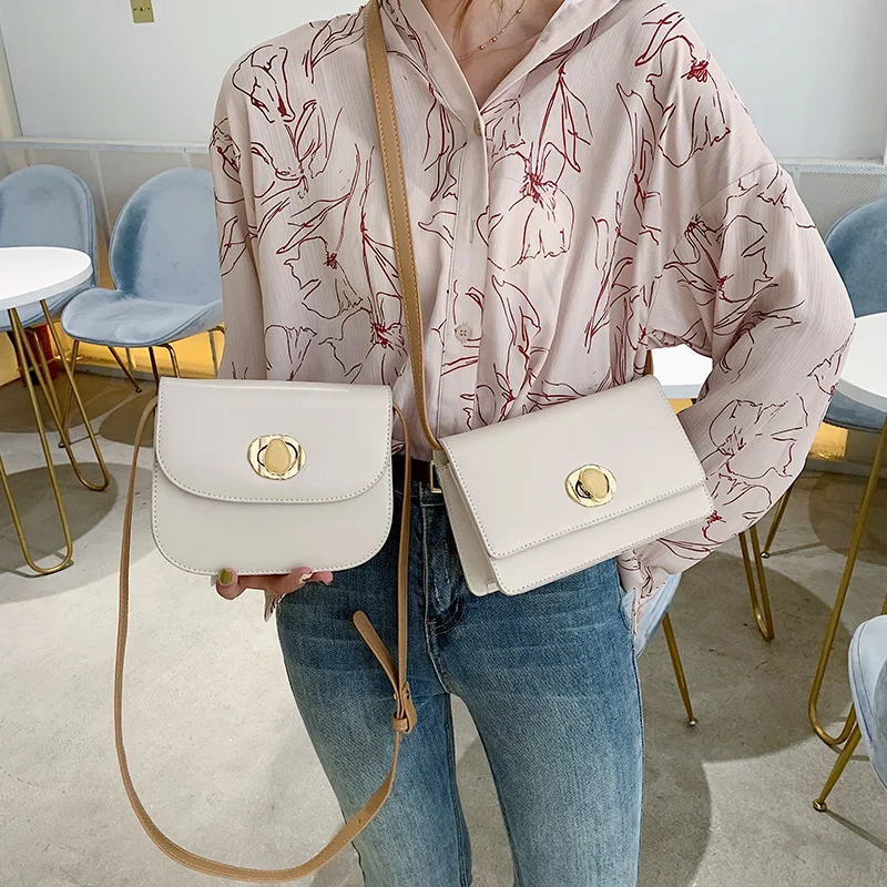

Bag Women's 2019 New Style Summer Korean-style Fashion Simple bai da xiao Square Bag INS Western Style Textured Shoulder Oblique