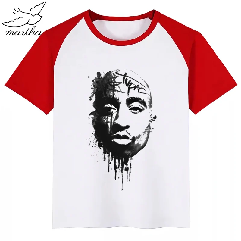 Tupac 2pac/новая футболка для мальчиков футболки для девочек с милым животным принтом детская Удобная футболка с круглым вырезом Одежда для мальчиков и девочек с короткими рукавами - Цвет: RedF