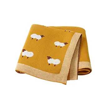 

Baby Receiving Blanket Knit Newborn Swaddle Stroller Bedding Wrap Cartoon Alpaca GXMB