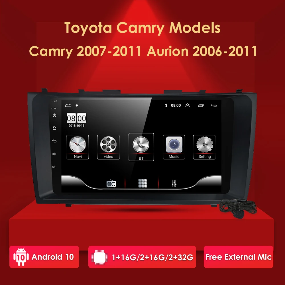 Автомагнитола 9 дюймов 2 Din Android 10 для Toyota Camry 2007 2008 2009 2010 2011 Gps навигация стерео