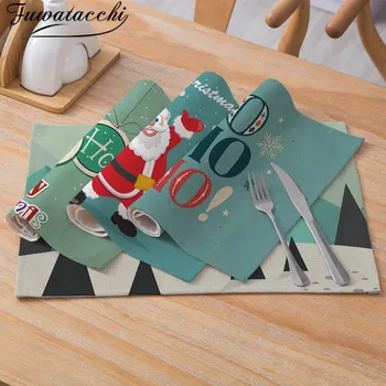 

Fuwatacchi Christmas Placemat for Dining Table Winter Table Mat Reusable Polyester Table Napkins Decoration Accessories