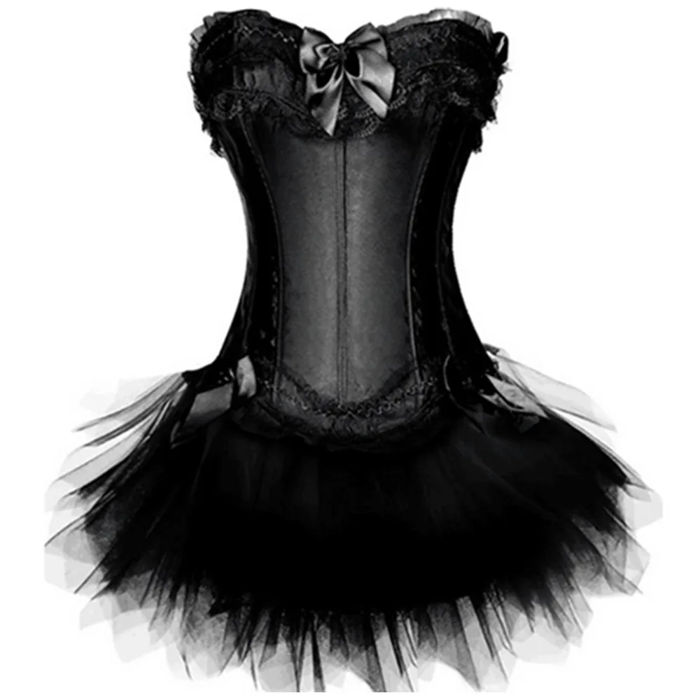 Женское сексуальное атласное платье корсет с юбкой пачкой|overbust corset|costume corsetcorset