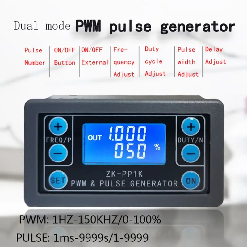 

PWM Pulse Generator Frequency Duty Cycle Adjustable Module Square Wave Signal