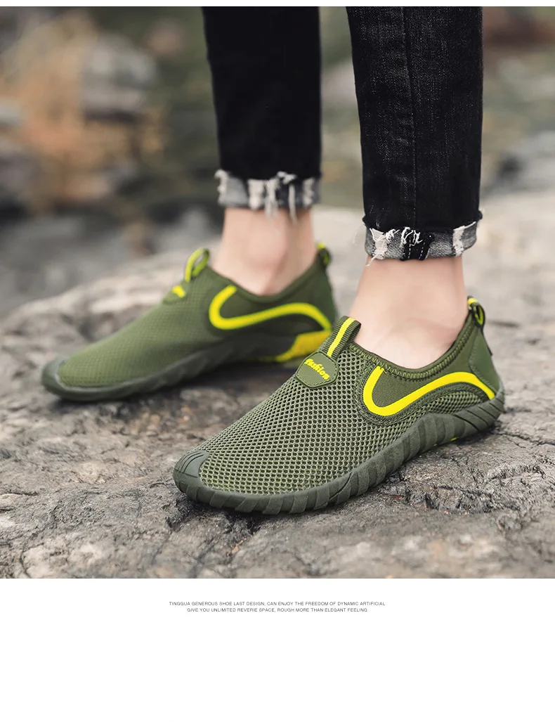 Light-Single Layer Mesh Breathable Shoes Men's Suitable Outdoor Open Country Summer Day Travel Shoes Mountain Climbing Mesh Shoe