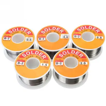 

0.5/0.6/0.8/1.0/1.2/1.5/2mm 50g/100g/roll 63/37 Tin lead alloy Rosin Core 2% Flux Reel Welding Line Solder Wire Clean Rosin Core