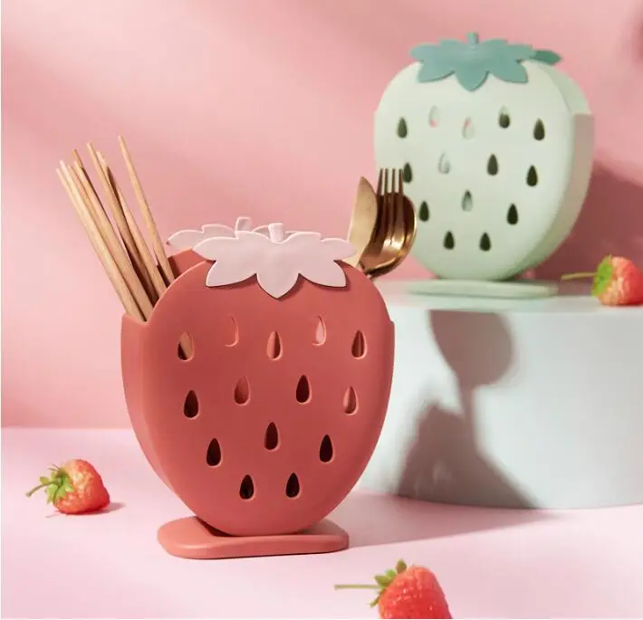 Kawaii Strawberry Utensil Holder - Limited Edition