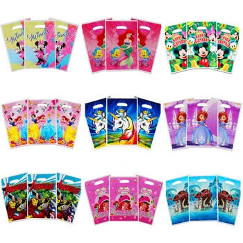 

20pcs/lot Cartoon Unicorn/Mermaid/Princess/Avenger/Moana gift bag loot bag wedding birthday party decor candy bag