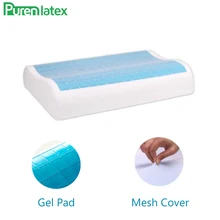 PurenLatex 50*28 Silicone Gel Memory Foam Pillow Summer Ice Cooling Pillow Orthopedic Pillow with Mesh Pillowcase Neck Comfort