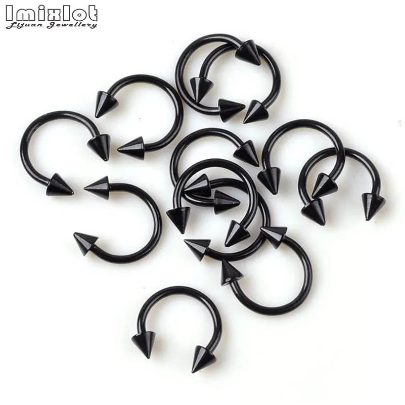 20pcs/lot Stainless Steel Nose Ring Piercing Horseshoe Spike Septum Piercing Eyebrow Tragus Helix Pircing Lip Nariz nose rings piercing jewelry nose studs body piercing earrings ear piercing jewelry metal jewelry body piercing jewelry body jewelry