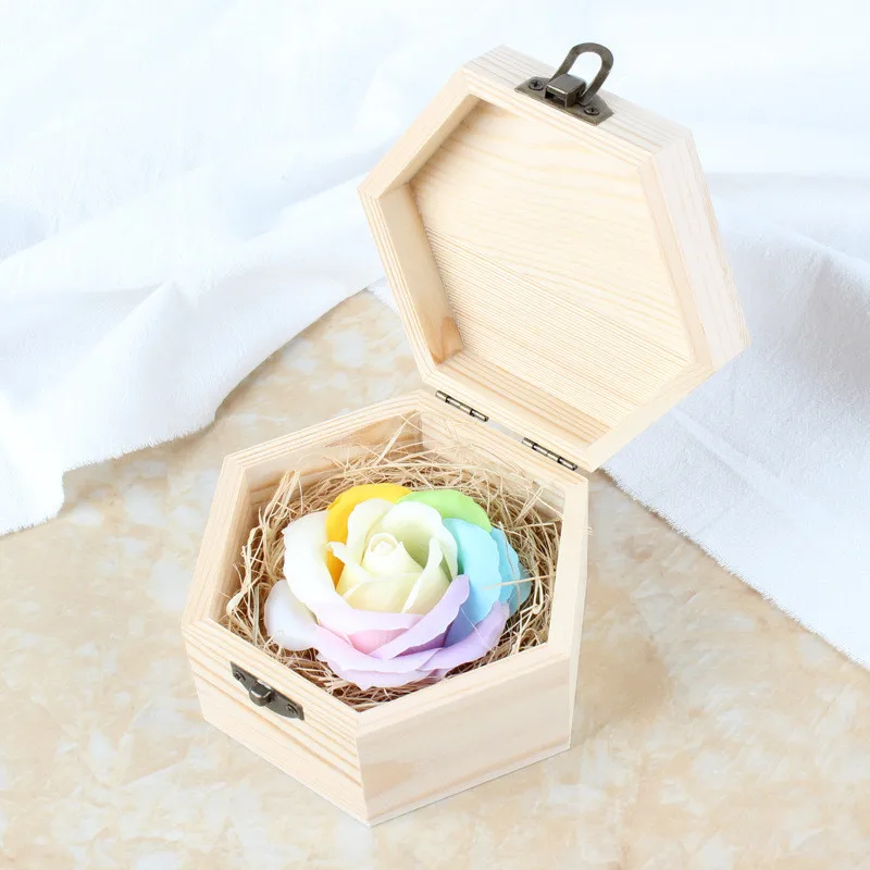 Wholesale 15 Style Colorful Preserved Roses with Wood Gift Box Roses Artificial Flowers New Year Gifts for Girls Dropshipping - Цвет: color 3