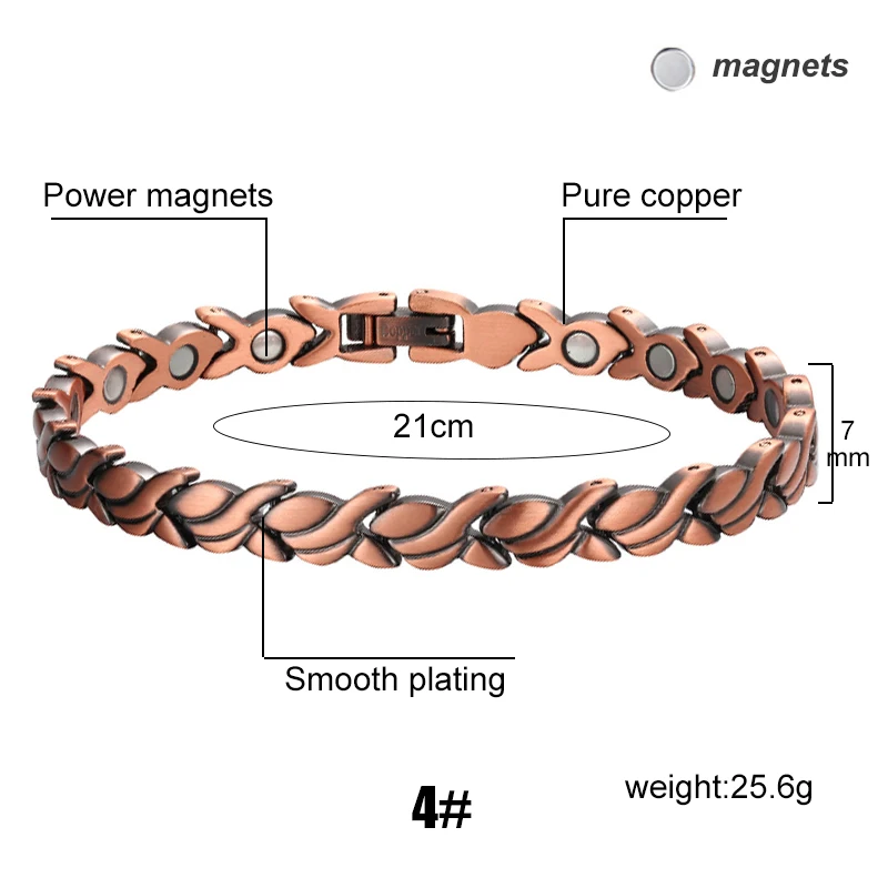 Vinterly Pure Copper Magnetic Bracelets Male Viking Vintage 15mm Wide  Wristband Jewelry Men High Magnet Arthritis Pain Relief