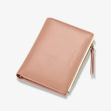 Fashion PU Leather Women's Wallet Small Mini Slim Coin Purses Short Female Zipper Clutch Bag New Solid Color Card Holders