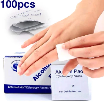 

100pcs Antiphlogosis Isopropyl Alcohol Swab Pads Piece Wipe Antiseptic Skin Cleaning Care First Aid