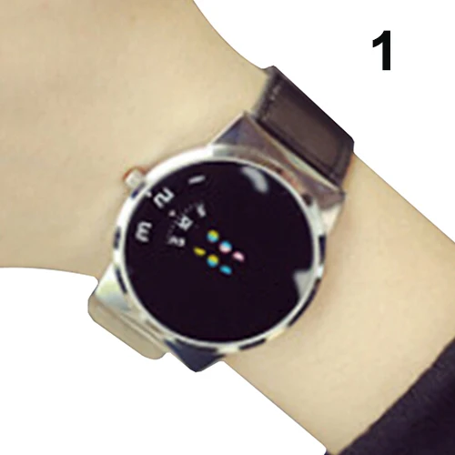Women Men Couple Watch Digital Watch Clock Men Fashion Leather Strap Colorful Moveable Dial Digital Wrist Watch Gift парные часы