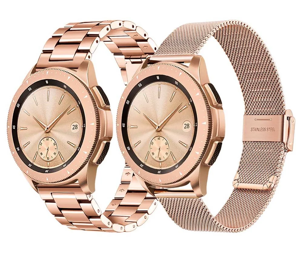 2PCS-Mesh-Soild-Stainless-Steel-Watchband-20mm-for-Samsung-Galaxy-Watch-42mm-Active-40mm-Gear-S2
