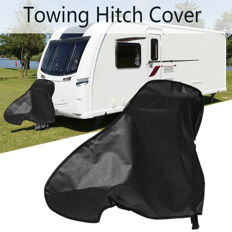 Universal Waterproof Black Caravan Towing Hitch Cover Rain Snow Dust Dustproof Protector For Rv Tailer