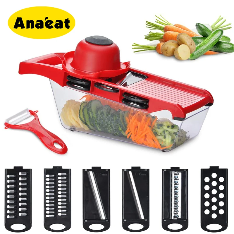 

ANAEAT 1set Vegetable Cutter Mandoline Slicer Potato Peeler Carrot Cheese Grater Vegetable Slicer Kitchen Accessories
