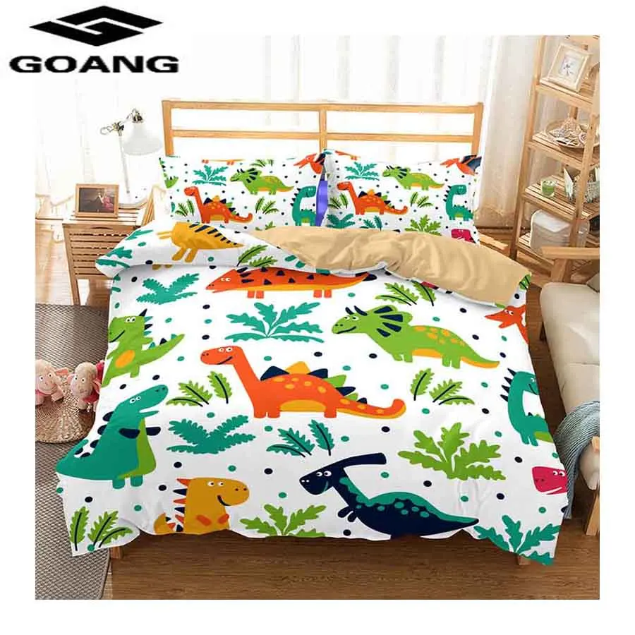GOANG hot sale kids bedding set king queen duvet cover set and pillowcases Euro bedding home textiles dinosaur pattern 2/3pcs GOANG hot sale kids bedding set king queen duvet cover set and pillowcases Euro bedding home textiles dinosaur pattern 2/3pcs