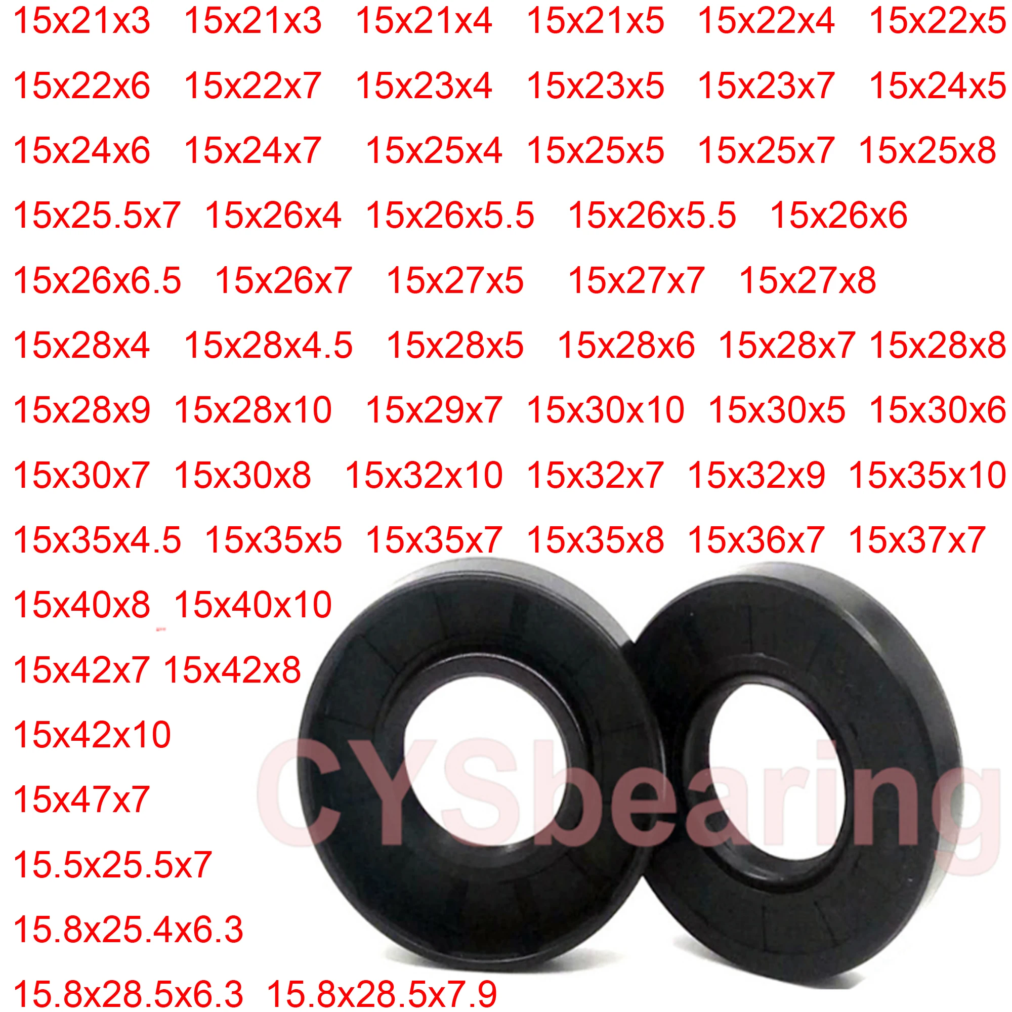 TC Skeleton Oil Seal Rotary Shaft Nitrile NBR Gasket Spring Steel 15x23x7 KC15x21x3 15x22x4 15x25x5 15x23x4 15x26x6mm 1pc 2pc