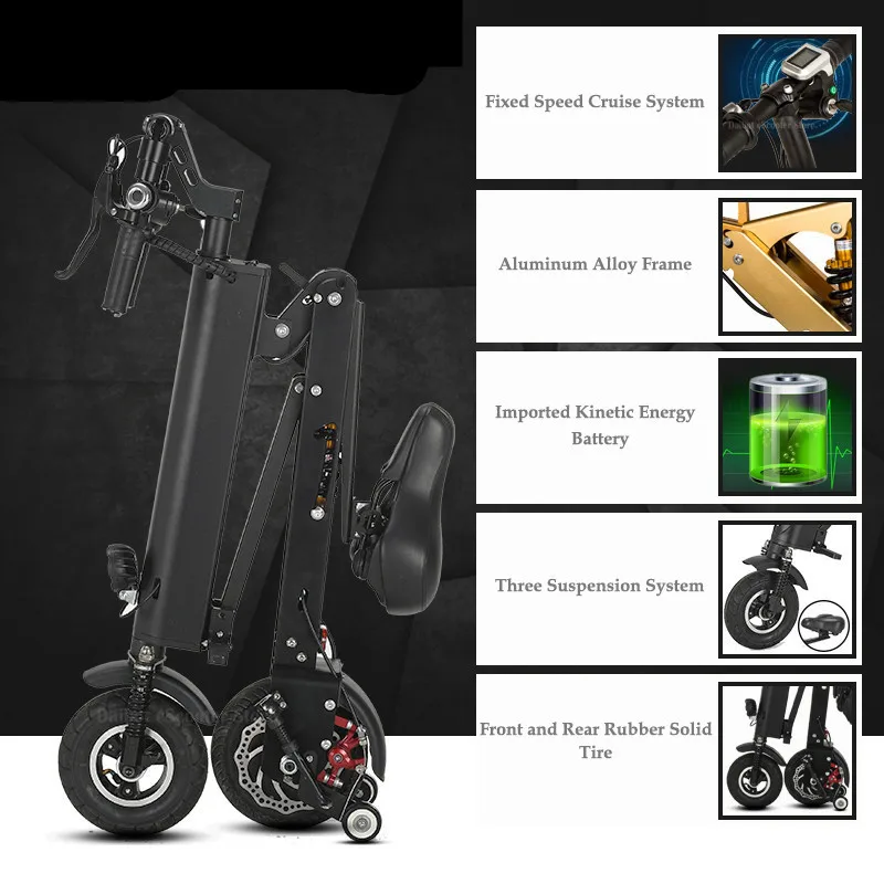 8 дюймов электрический самокат с сиденьем для взрослых 36V 350W двухколесные электрические скутеры складной электрический скутер способный преодолевать Броды для взрослых