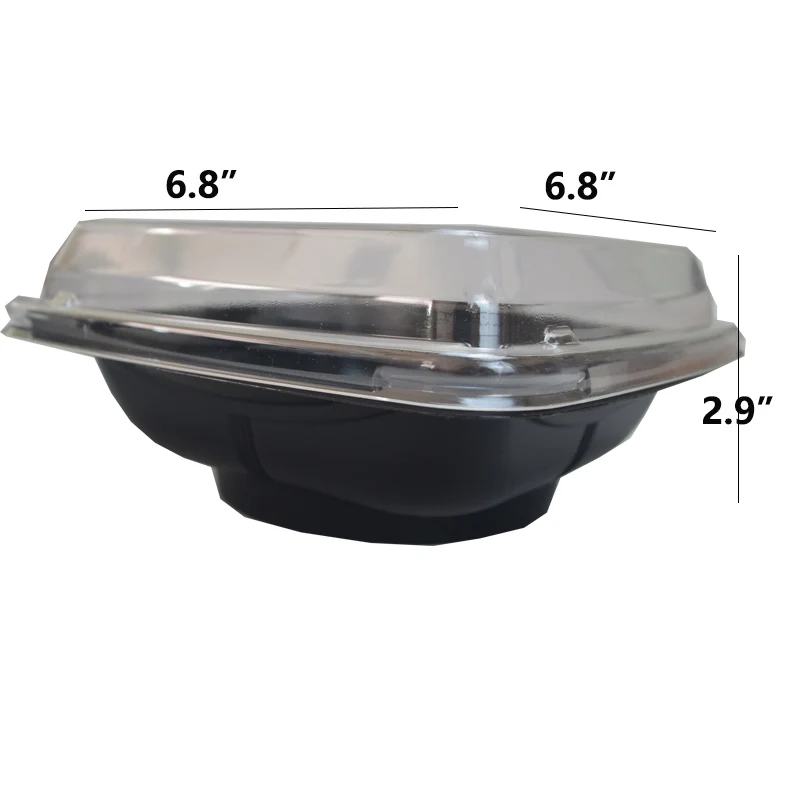 [44pcs]Food packing box/Disposable portable box/Size:6.8"*6.8"*2.9"(L*W*H - Цвет: Черный