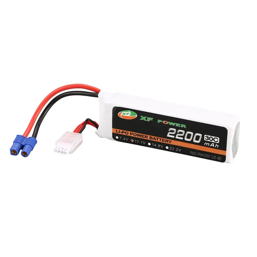

11.1V 2200mAh 30C 3S 3S1P Lipo RC Battery EC3 Plug Rechargeable For Blade 350 QX450 RC Drone Helicopter Car Boat Model Battery