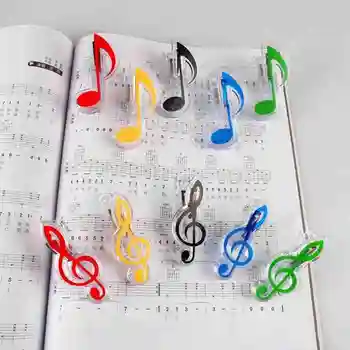 

3PCS Book Paper Sheet Clips Steel Spring Score Funny Mini Music Folder Clips Decorative Paper Musical Notation Clips