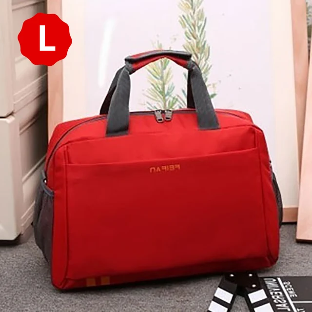 Scione Classic Travel Business Handbag Men Waterproof Cabin Luggage Tote Suitcase Women Large Casual Sport Weekend Shoulder Bag Red L