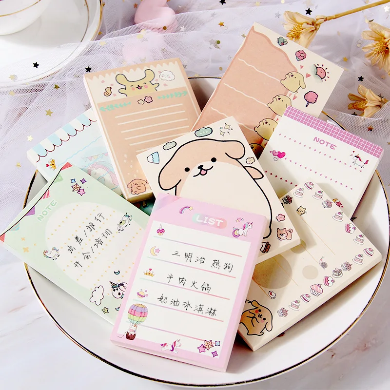 

Cartoon Unicorn Little Dog Memo Pad Sticky Notes Cute Animal Bookmark Stationery Label Stickers School Supplies Notepad escolar