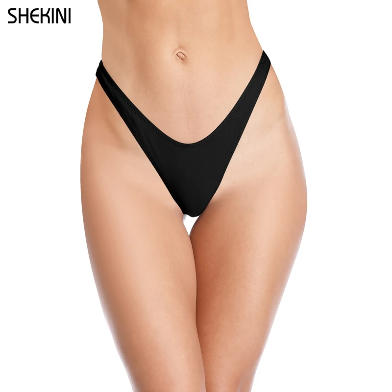 

SHEKINI V Cheeky Brazilian Bikini Thong Bottom Women Swimming String Briefs Low Waisted Panties For Beach Swimsuit