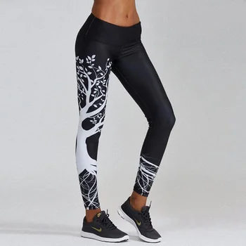 

Women's Leggins Tree Digital printed Pencil Ankle Length Pants Workout Femme Bodybuilding Female Leggings Slim body High waist