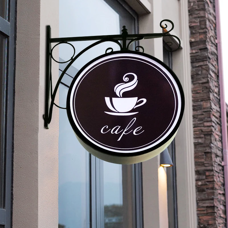 

HDJSIGN D35cm 50cm 60cm 12V Custom Restaurant Advertising Led Board Acrylic Uv Print Led Metal Light Box For Shop Coffe Store
