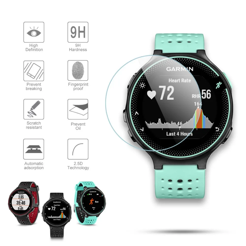 Для Garmin Forerunner 235 закаленное Стекло с уровнем твердости 9H 2.5D Премиум Экран Защитная пленка для часов Garmin 235/225/230/220/620/630 Смарт-часы