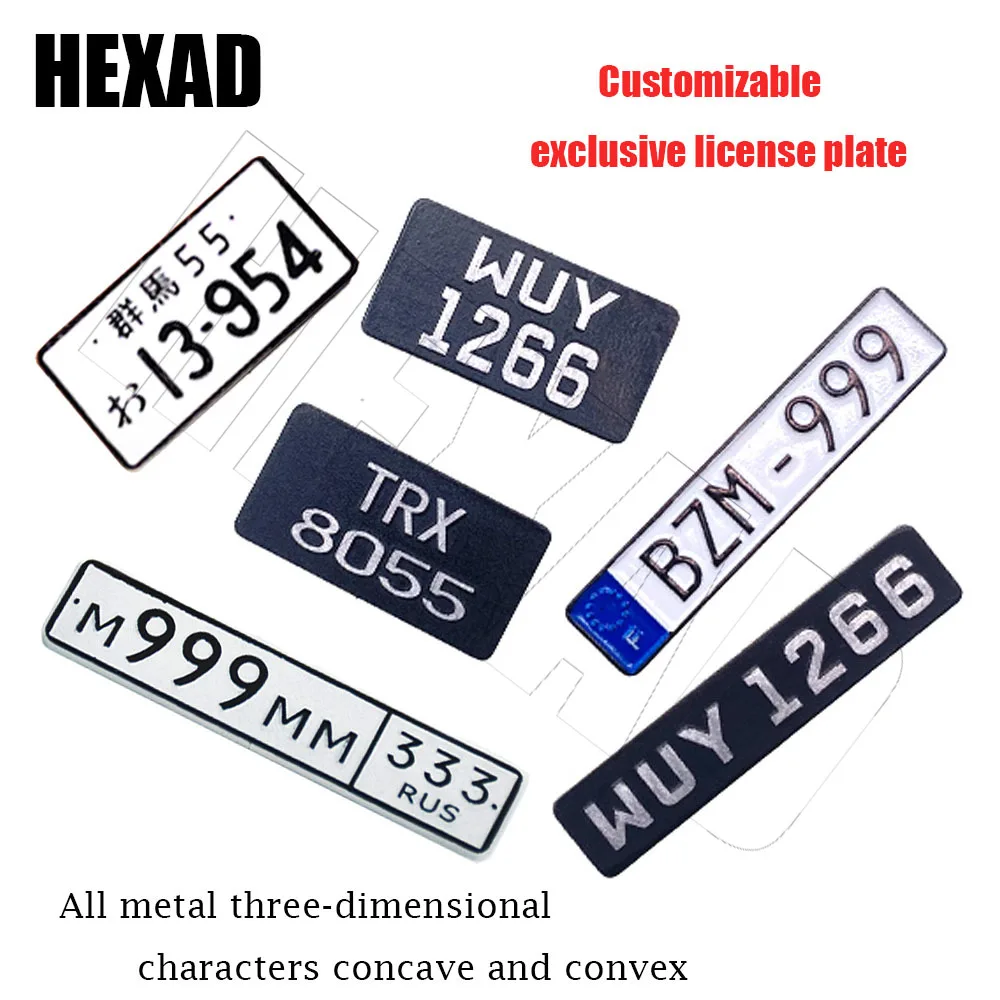 2PcsRCLicensePlateCustomMetalFrameStrengthWaterproof3DFontNumberfor181.jpg