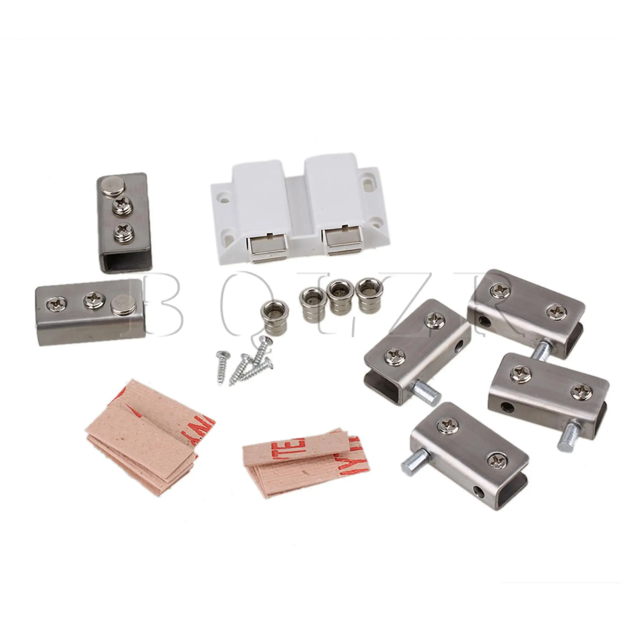 BQLZR Pair Double Door Set Glass Door Pivot Hinge Set Strike