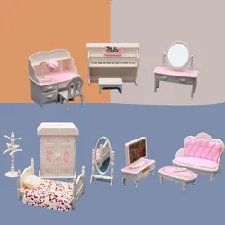 Meubles miniatures 1:12 pour maison de poupée Barbie, accessoires pour salon, ensemble de chambre à coucher, ensemble de Piano, jouets, Mini articles, nouvelle collection 