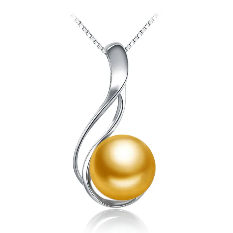 FENASY, модный бренд, ювелирное изделие, хорошее ювелирное изделие, натуральный камень, подвеска, Пресноводный Жемчуг, ожерелье, Стерлинговое Серебро 925 пробы, ювелирное изделие, ожерелье - Цвет камня: B golden pearl
