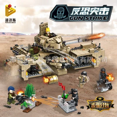 

Pan luo si Transformation Military Tanks Police Car Model ENLIGHTEN Educational Assembled Small Particles Building Blocks Toy