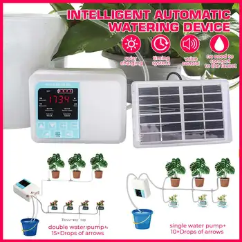 

Solar Energy Charging Potted Plant Drip Irrigation Timer System Double Pump Intelligent Garden Automatic Watering Device