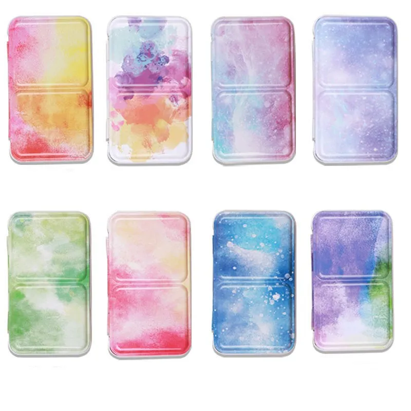 Portable solid Watercolor iron box 24 color watercolor packaging box paint empty iron art supplies watercolor palette