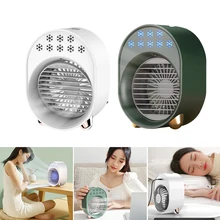 

Mini USB Air Conditioner Fan with 3-Gear Wind Speed USB Humidifier Night Light Air Cooler Office Room Desktop summer supplies