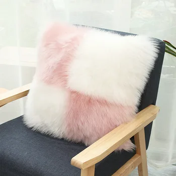 

Fluffy Pillow Wool Cushions Fur Cushion Cover Ins Sofa Plush Bed Pillows Cushion Faux Fur Throw Pillow Decorative Christmas Room