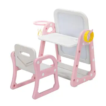 

(52 x 67 x 68) Plastic Children's Table and Chair Drawing Board Set with Shooting Ring 1 Table and 1 Chair