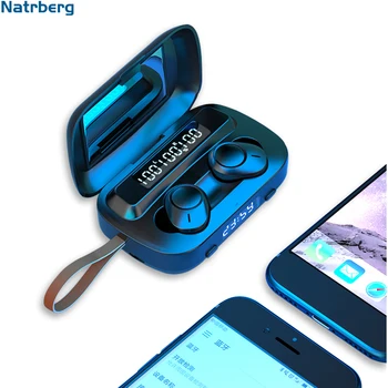 

Wireless Headphones Sports Waterproof Wireless Bluetooth Earphone Headset With 2000Mah Charging Box Headphones With Microphone