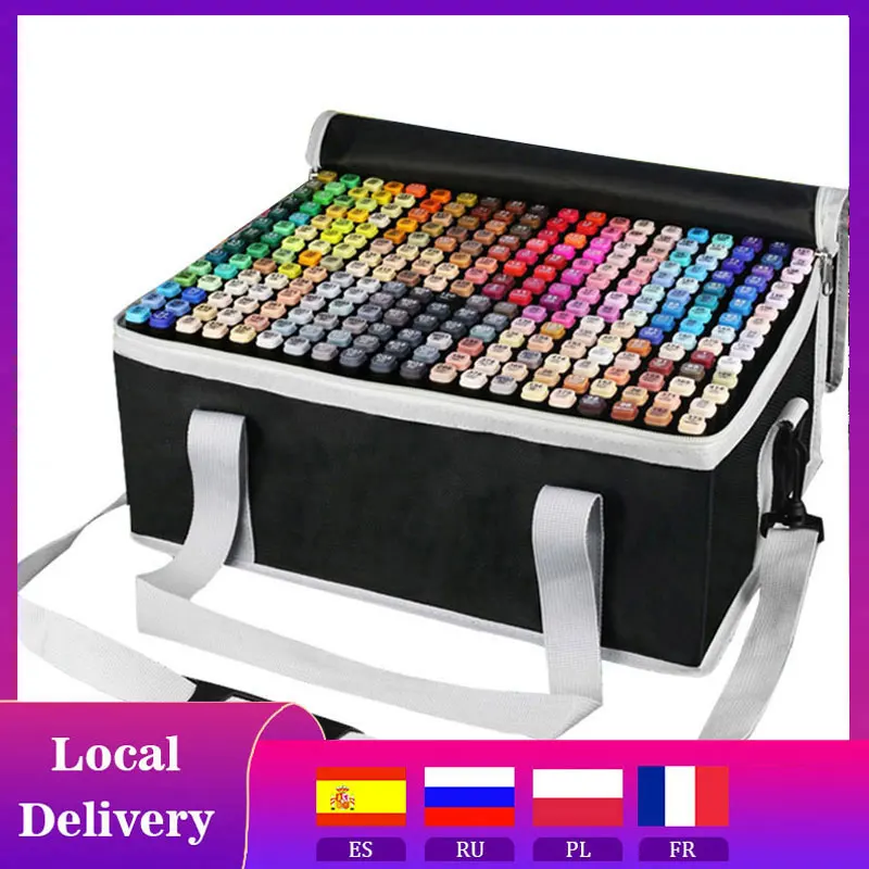 30/80/168/262 Colors Double Headed Marker Pen Set Sketching Oily Tip Alcohol Based Markers For Manga Drawing School Art Supplies