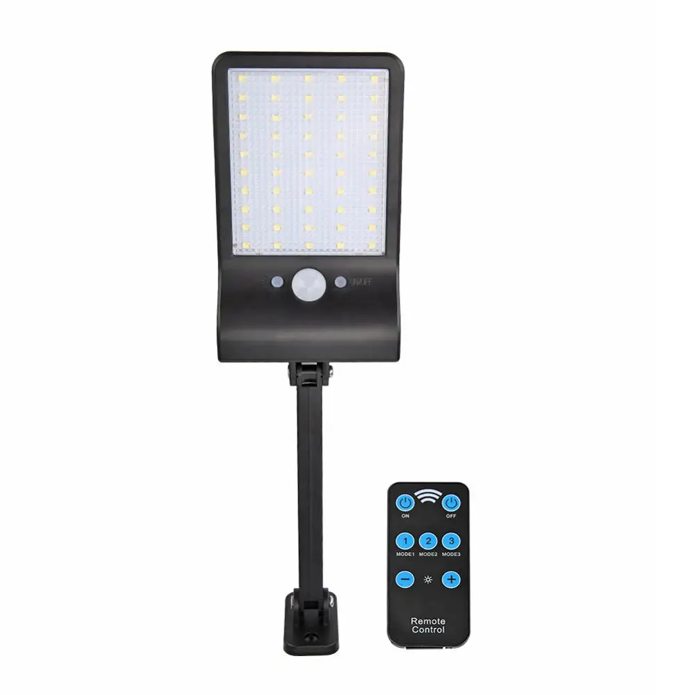 Black 50LED Солнечный уличный светильник PIR датчик движения водонепроницаемый садовый настенный светильник IP65 для наружного дорожного сада во дворе - Испускаемый цвет: Black