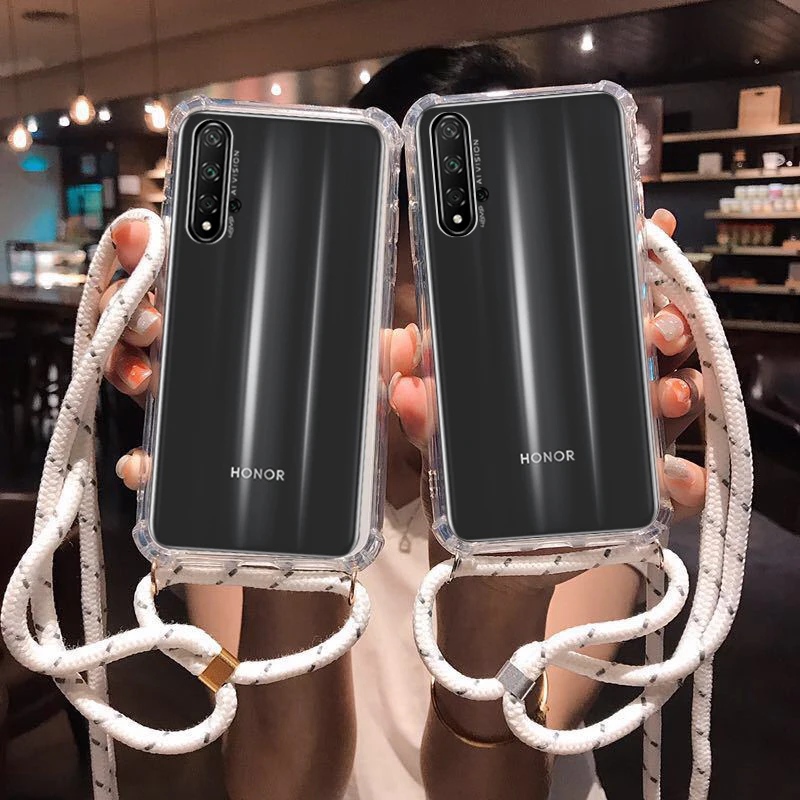 

Cross Shoulder Strap TPU Case For Huawei P20 P30 Mate 20 lite P Smart Y5 2019 Nova 5 5i On Honor 8X 10i 20i 20 pro Lanyard Cover